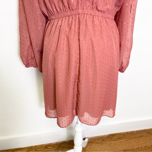 Lauren Conrad Cascading Ruffle Dress Raglan Sleeves Boatneck Midi Without Belt - Picture 9 of 15